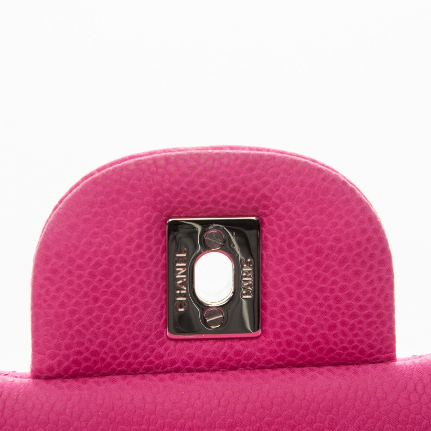 Iridescent Caviar Quilted Maxi Double Flap Pink