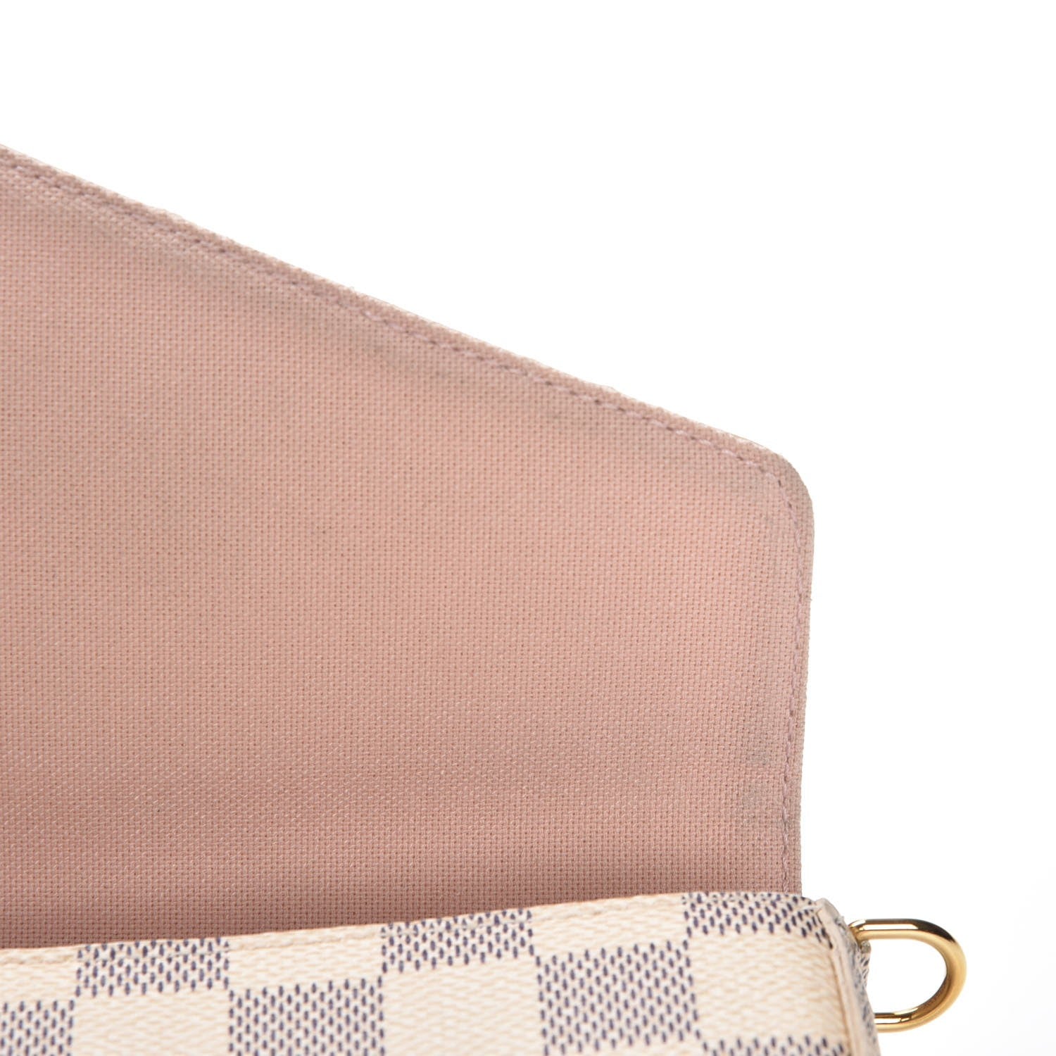 Louis Vuitton Damier Azur Pochette Felicie Chain Wallet Rose Ballerine 5 of 15