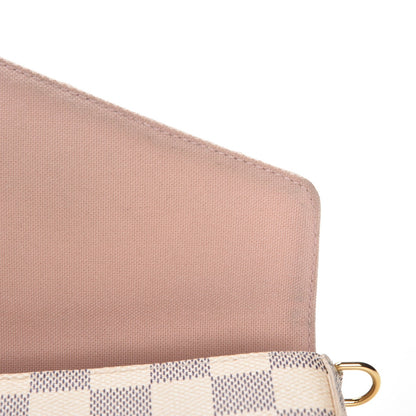 Louis Vuitton Damier Azur Pochette Felicie Chain Wallet Rose Ballerine 5 of 15