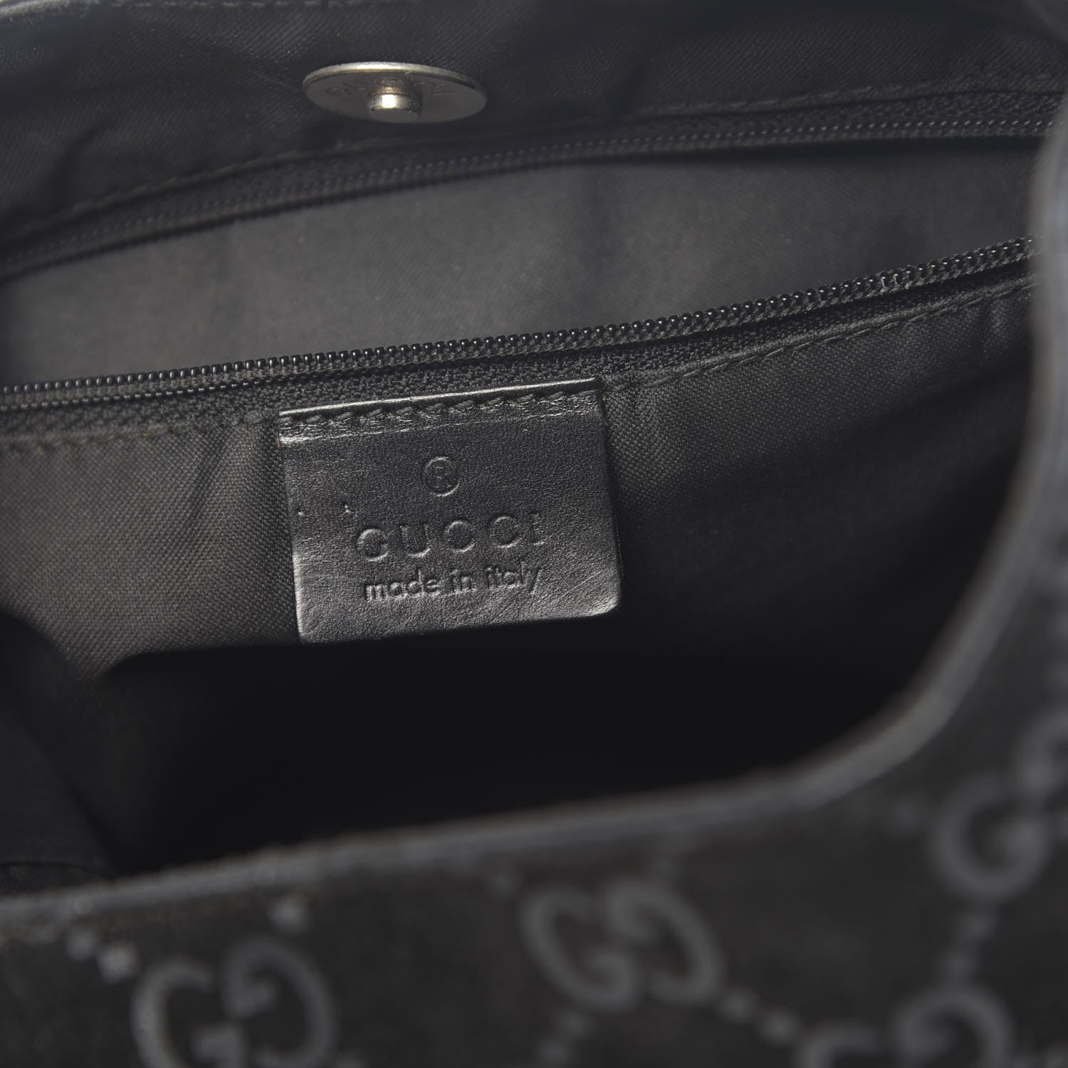 Gucci Suede Monogram Hobo Black 6 of 13