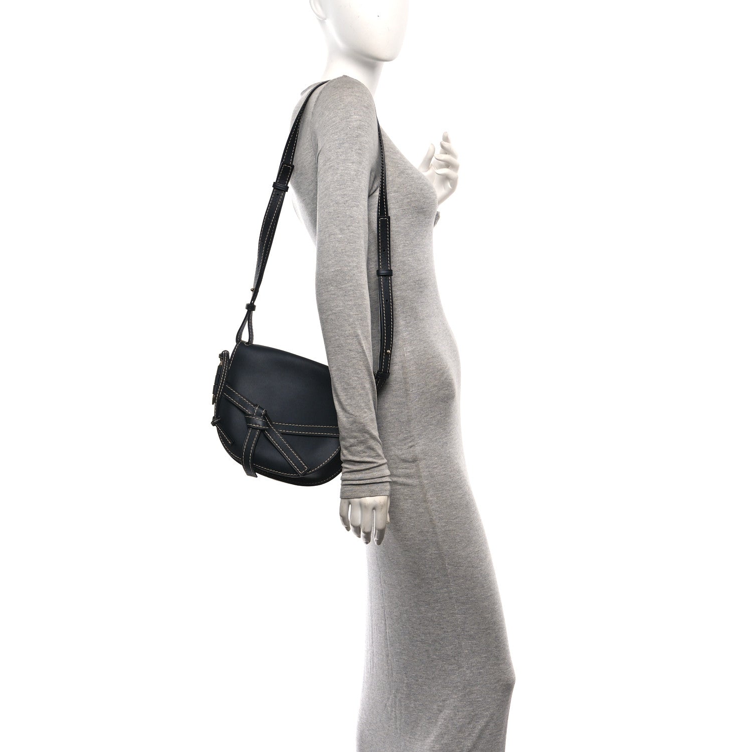 Loewe Grained Calfskin Small Gate Crossbody Bag Navy 2 of 10