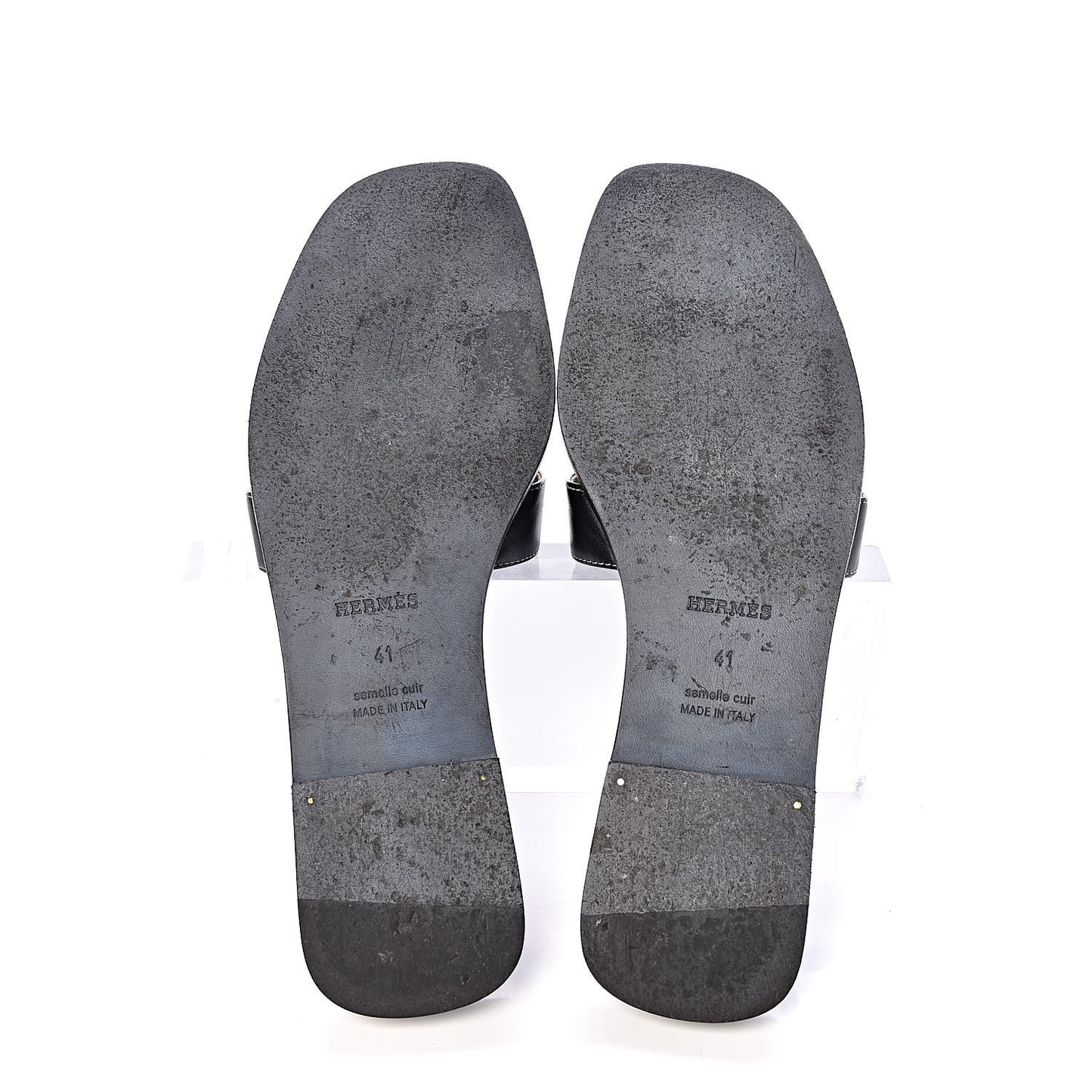 Box Calfskin Oran Sandals 41 Black