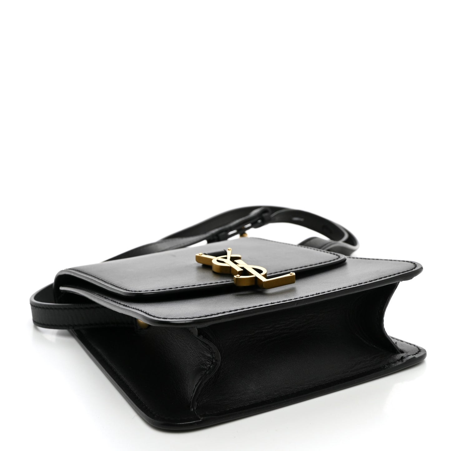 Smooth Calfskin North South Kaia Satchel Black