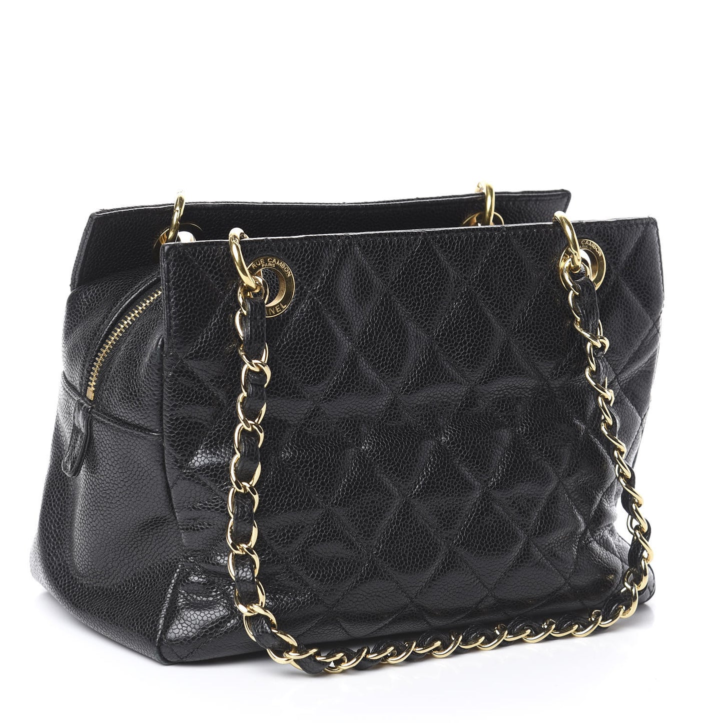 Caviar Quilted Petit Timeless Tote PTT Black