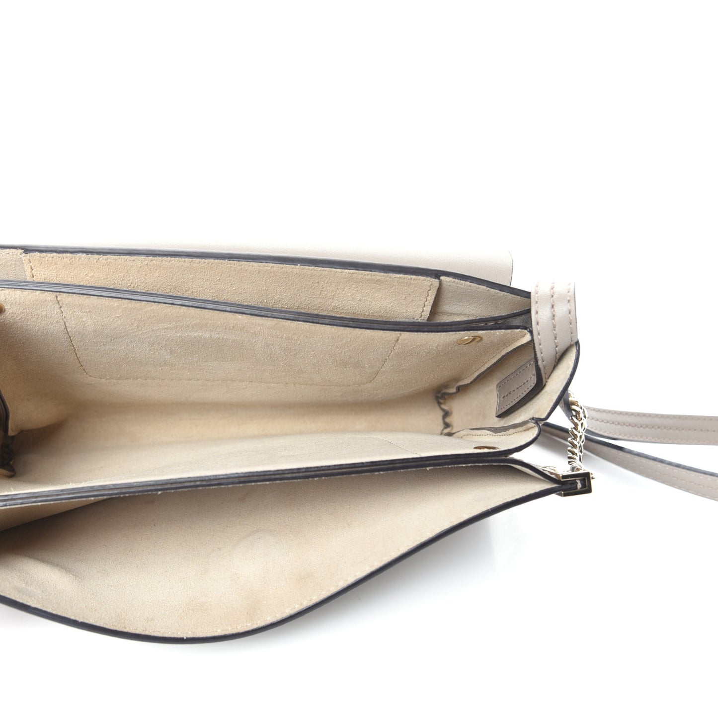 Suede Calfskin Small Faye Shoulder Bag Motty Grey