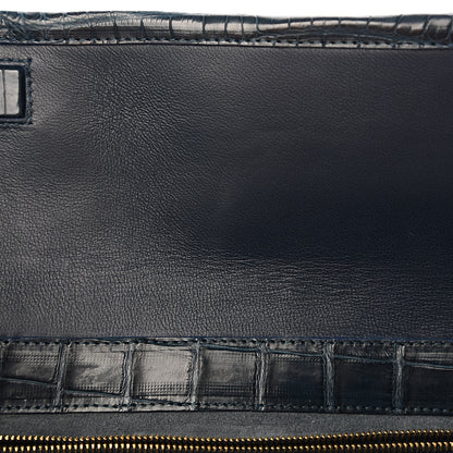 Nancy Gonzalez Crocodile Gotham Flap Clutch Dark Blue 7 of 10
