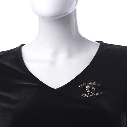 Chanel Lambskin Pearl Strass Sergeant Brooch Gold 2 of 5