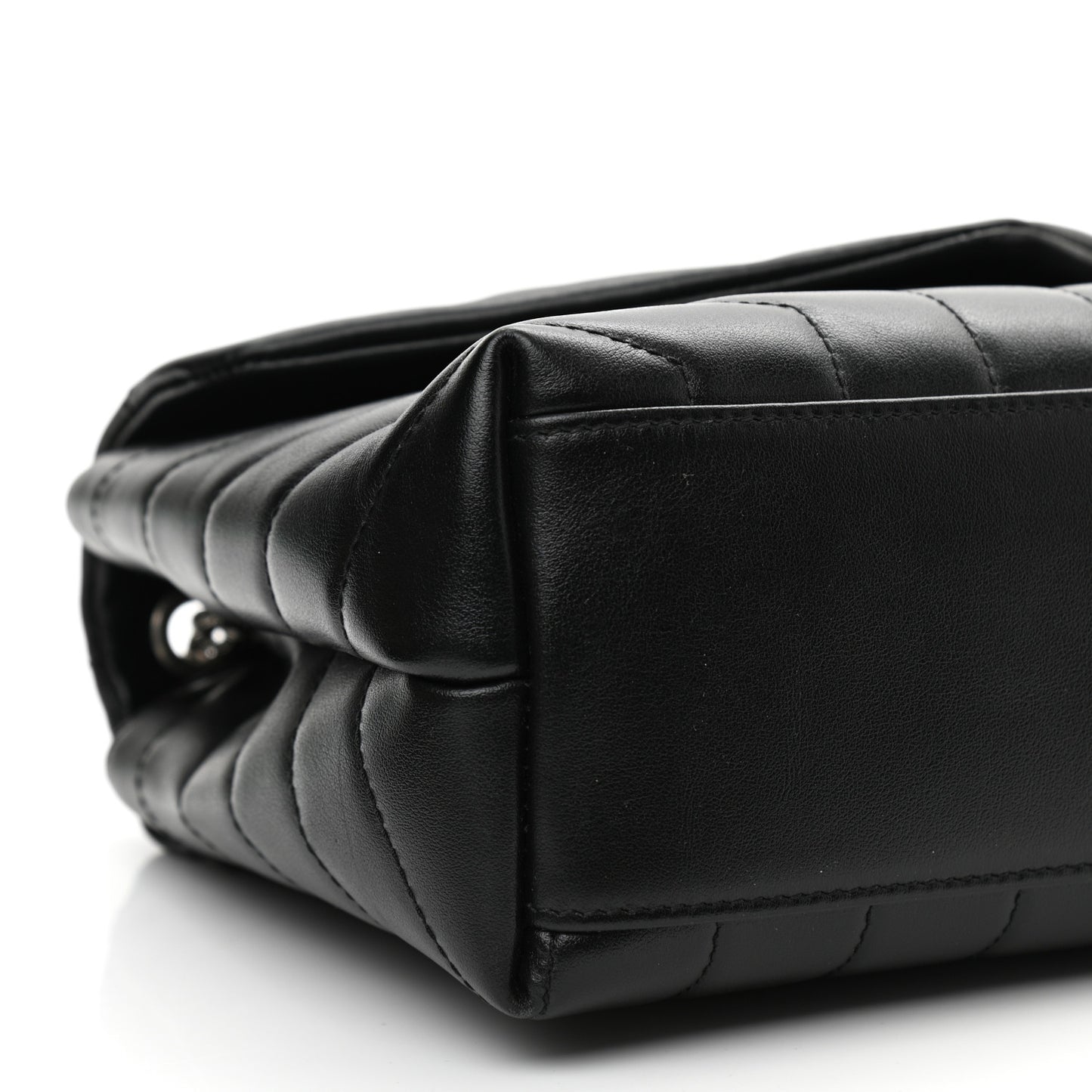 Calfskin Y Quilted Monogram Small Loulou Chain Satchel Black