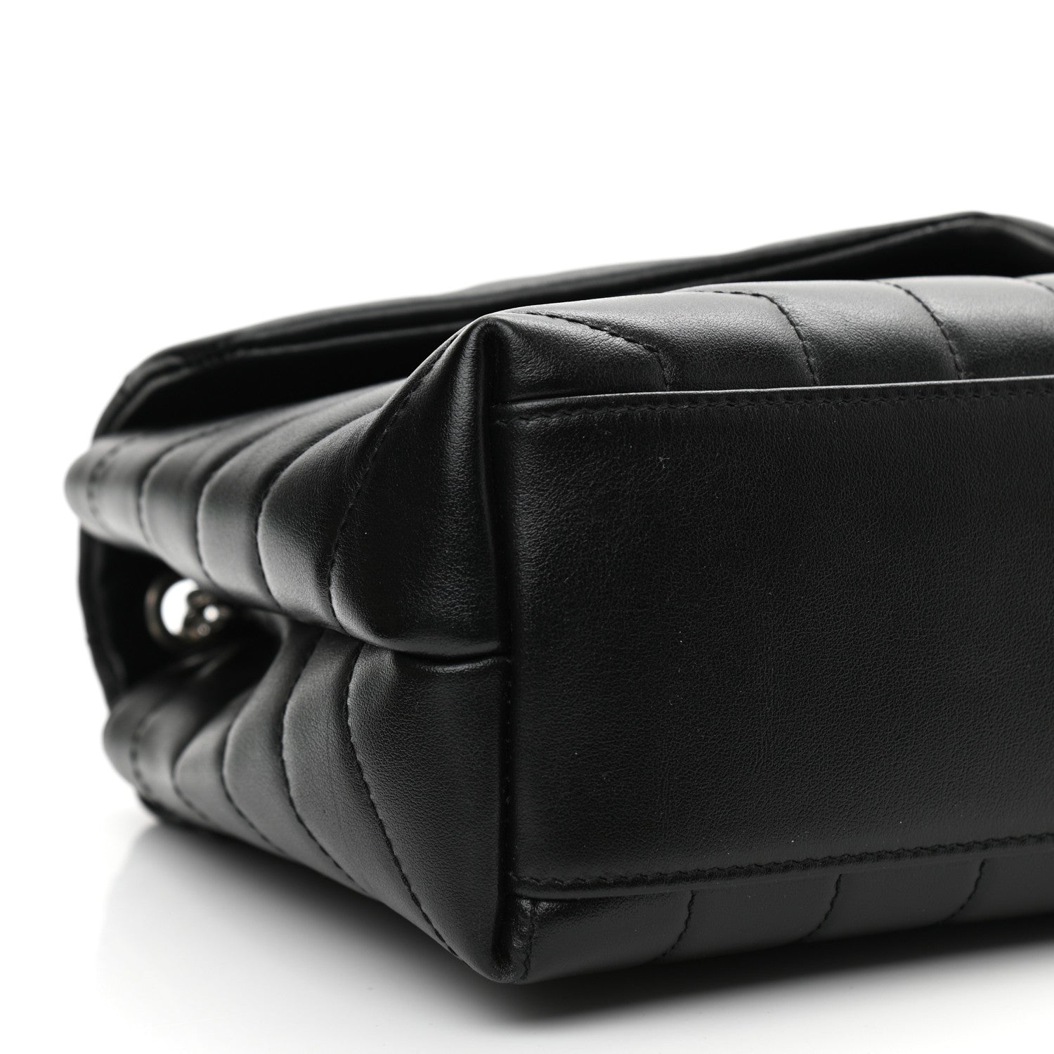 Saint Laurent Calfskin Y Quilted Monogram Small Loulou Chain Satchel Black 7 of 8