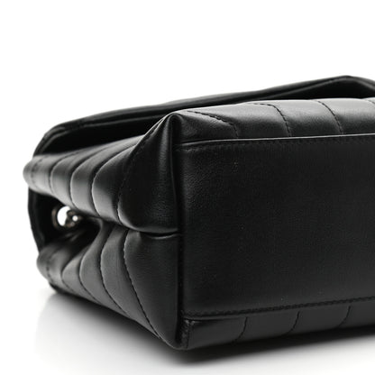 Saint Laurent Calfskin Y Quilted Monogram Small Loulou Chain Satchel Black 7 of 8