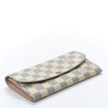Louis Vuitton Damier Azur Emilie Wallet Rose Ballerine 3 of 11