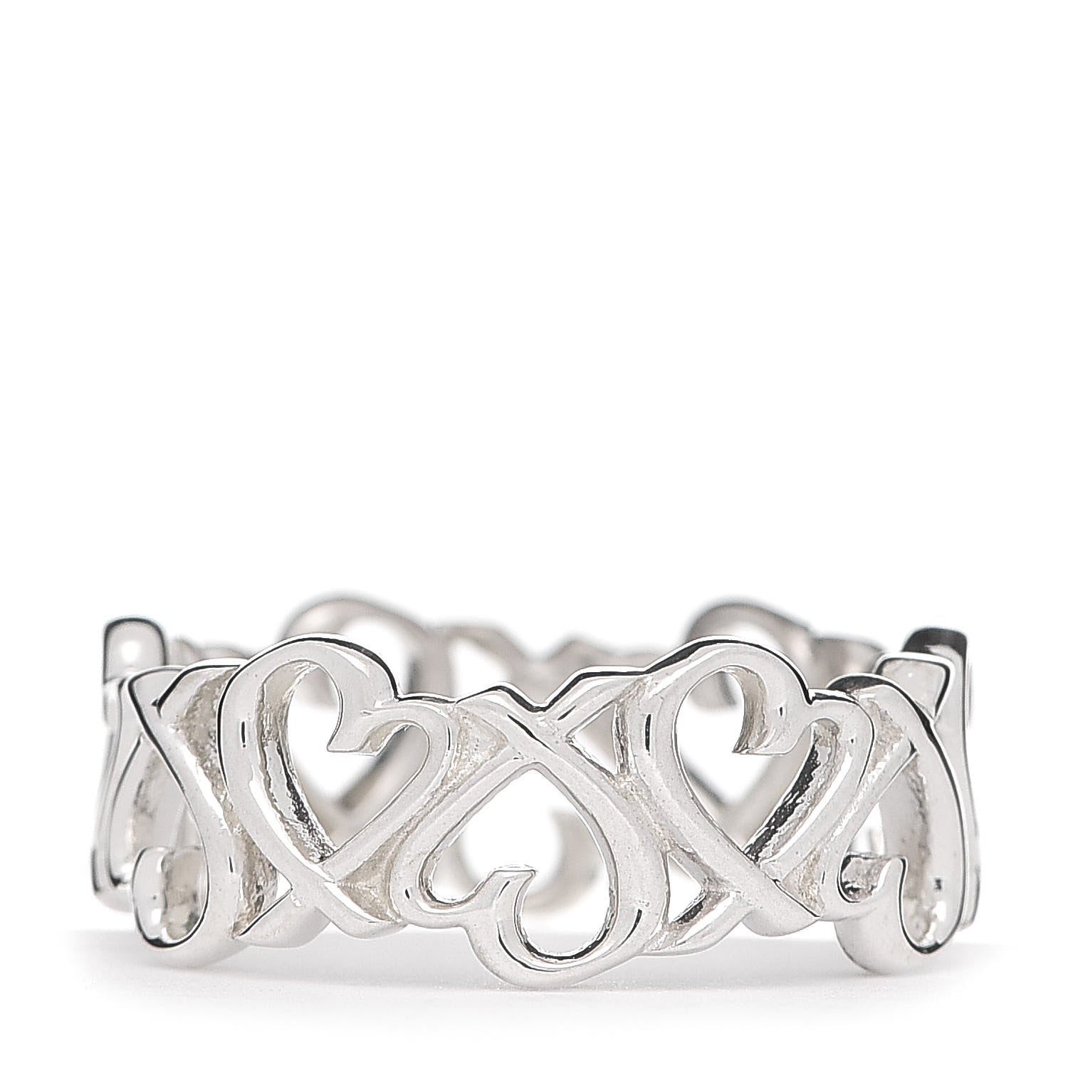 Tiffany Sterling Silver Paloma Picasso Loving Heart Band Ring 52 6 3 of 4