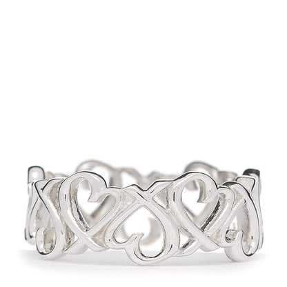 Tiffany Sterling Silver Paloma Picasso Loving Heart Band Ring 52 6 3 of 4