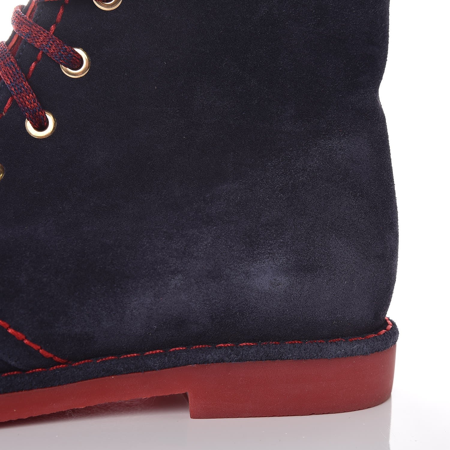 Chanel Suede Calfskin Womens Lace Up Short Boots 39 Navy 8 of 9