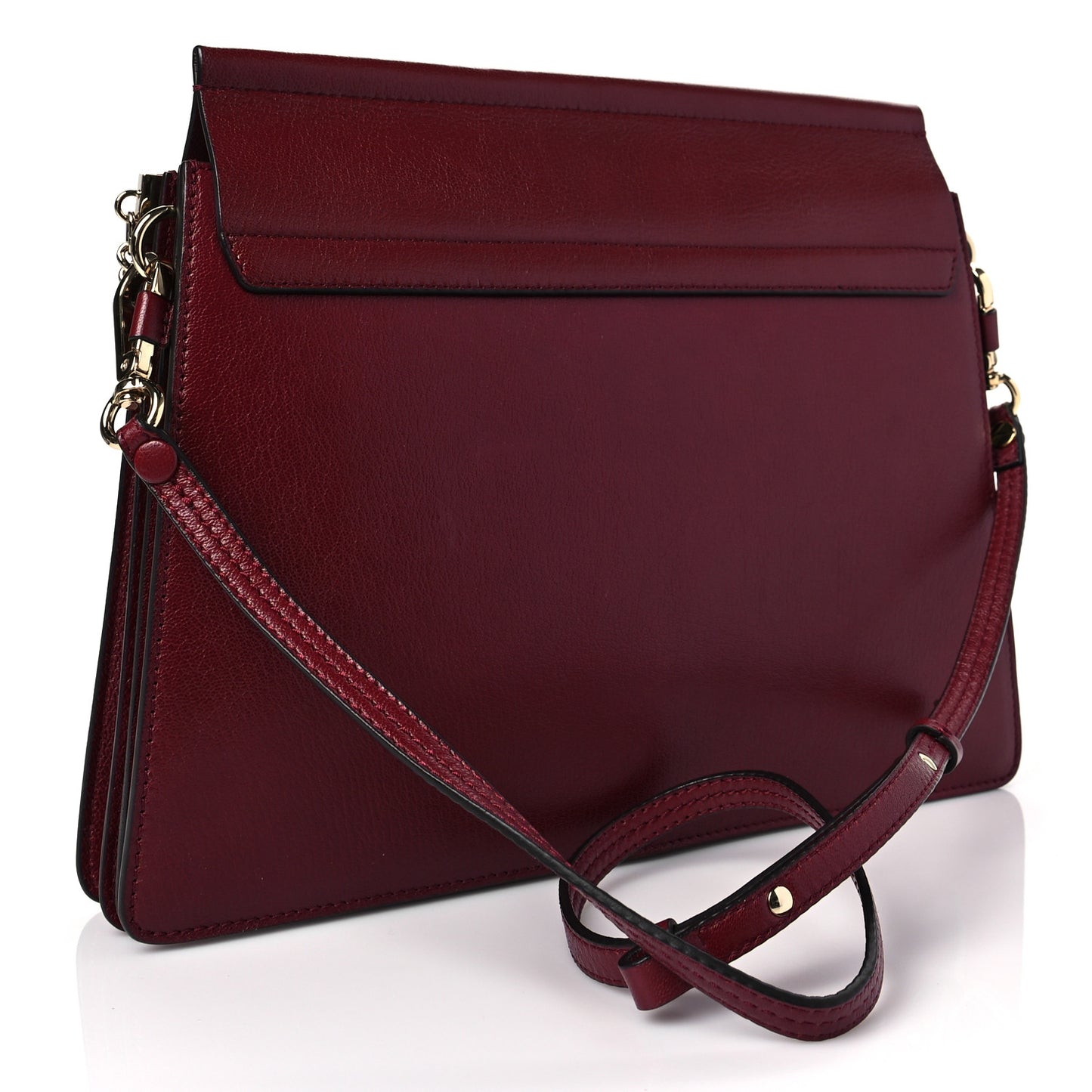 Calfskin Medium Faye Shoulder Bag Sienna Red