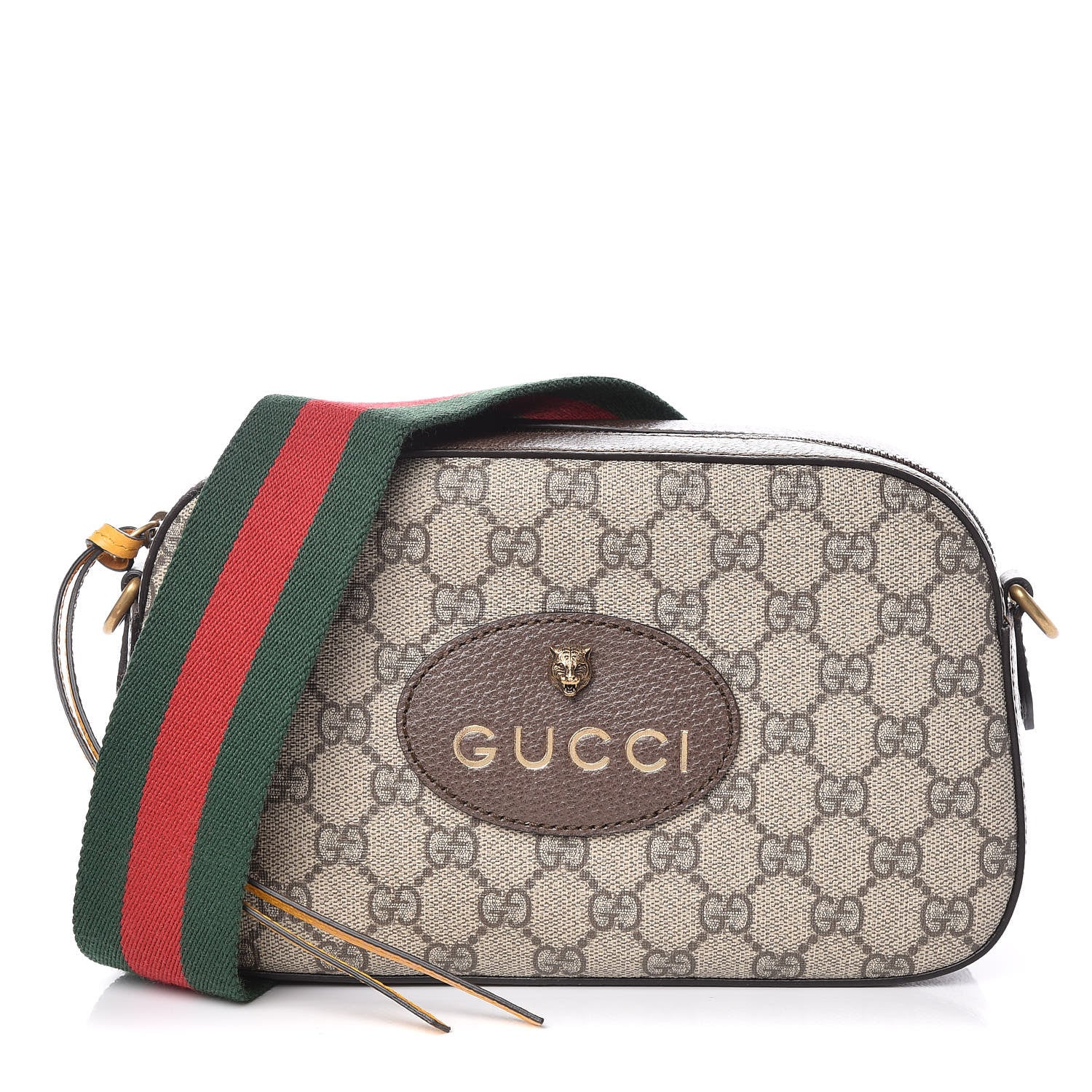 Gucci GG Supreme Monogram Web Neo Vintage Shoulder Bag Beige New Acero Crop 1 of 10