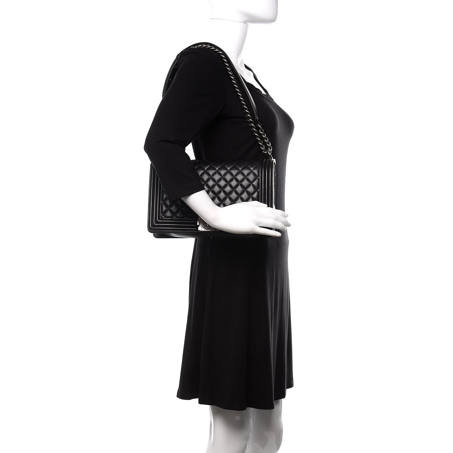 Chanel Lambskin Quilted New Medium Boy Flap Black 3 of 13