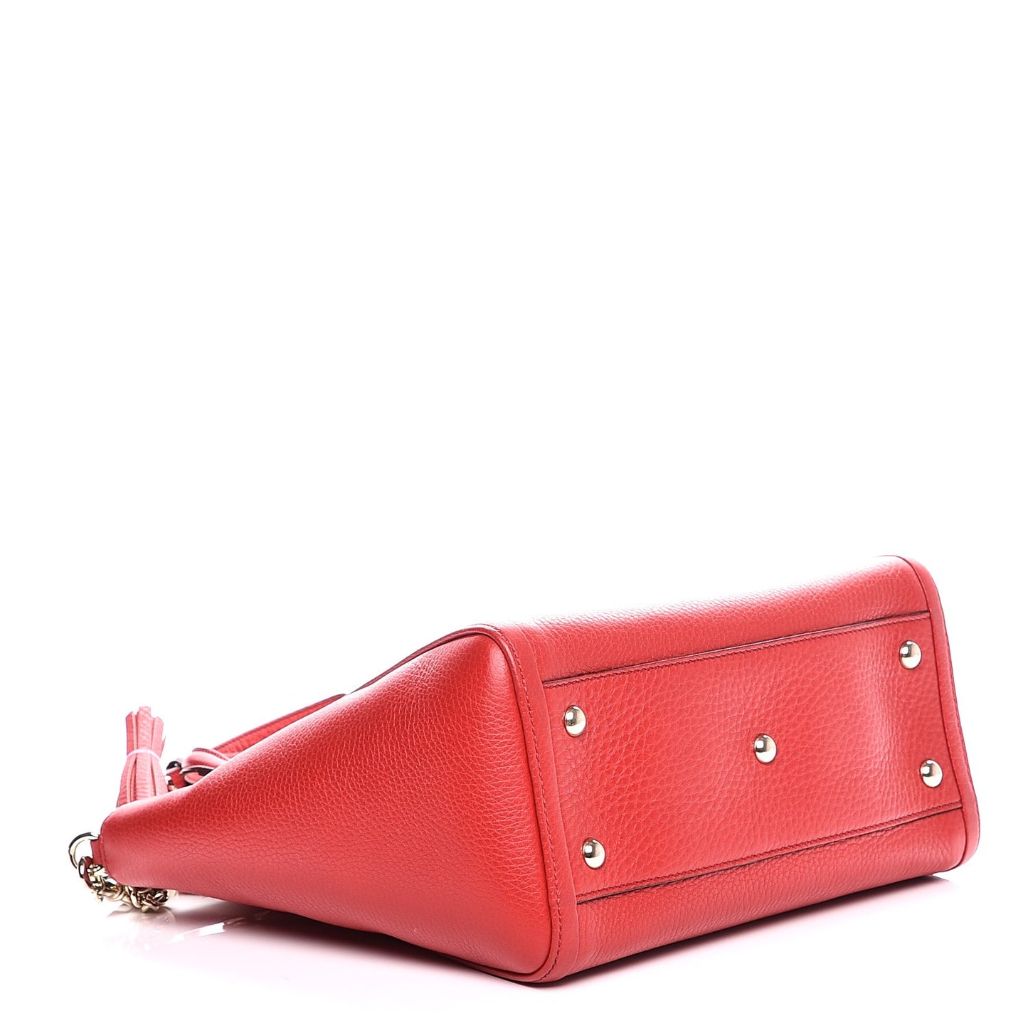 Pebbled Calfskin Small Soho Top Handle Bag Tabasco Red