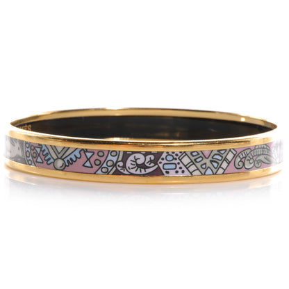 Hermes Enamel Narrow Printed Bracelet 65 Pink 5 of 6