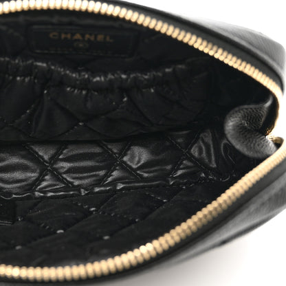 Chanel Caviar Quilted Small Curvy Pouch Cosmetic Case Black 5 of 7
