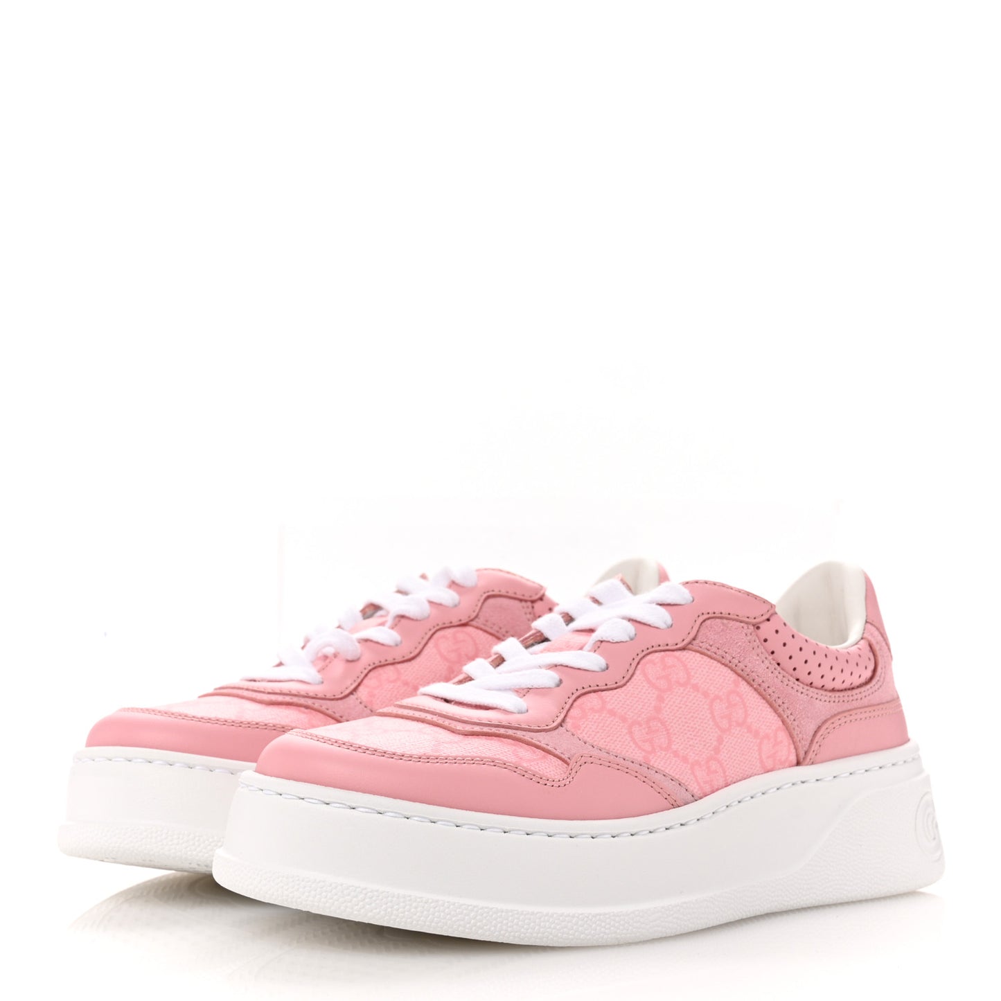 Calfskin GG Supreme Monogram Womens Platform 55mm Sneakers 35.5 Pink