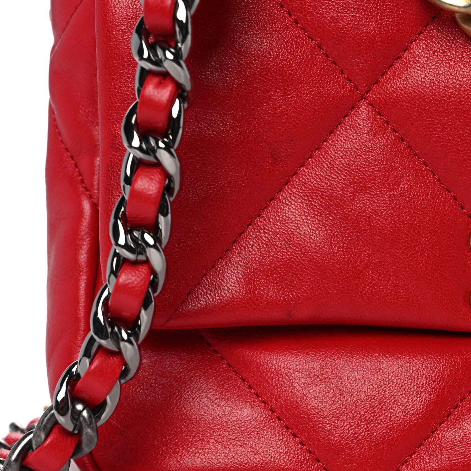 Chanel Lambskin Quilted Medium Chanel 19 Flap Red 13 of 16