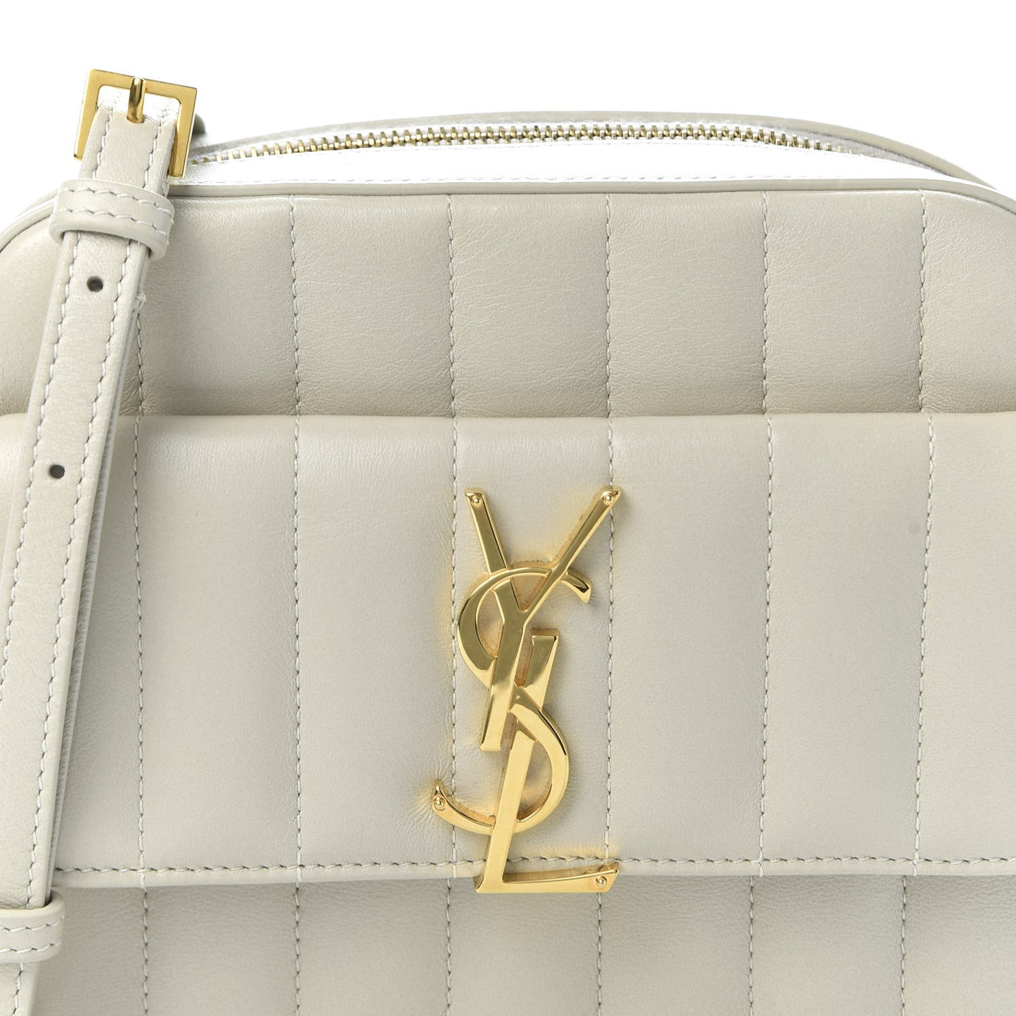 Lambskin Matelasse Monogram Vicky Camera Bag Crema Soft