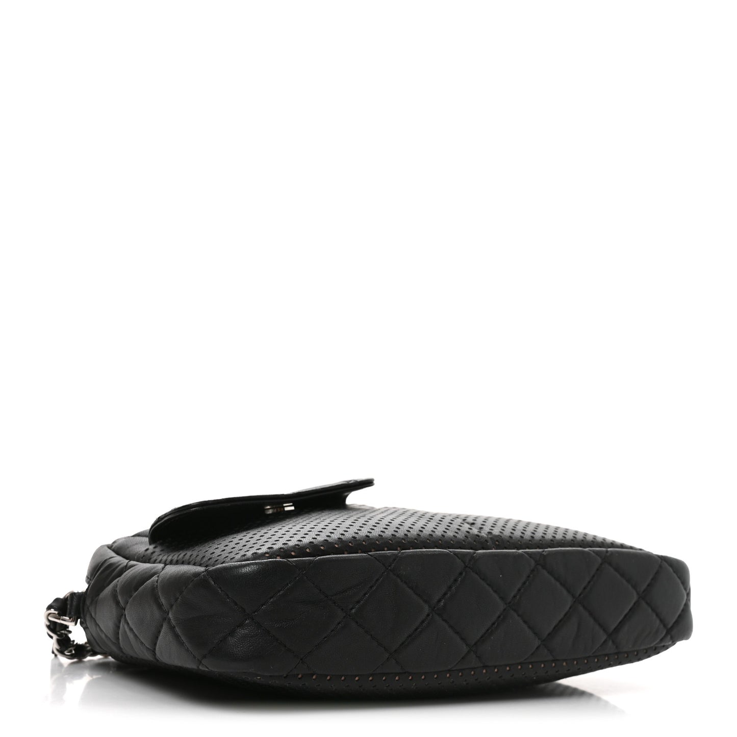 Perforated Calfskin Quilted Ultra Pocket Camera Case Black