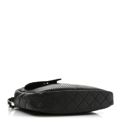 Chanel Perforated Calfskin Quilted Ultra Pocket Camera Case Black 4 of 10
