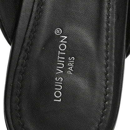 Louis Vuitton Calfskin LV Mare Open Back Loafers 38 Black 7 of 10