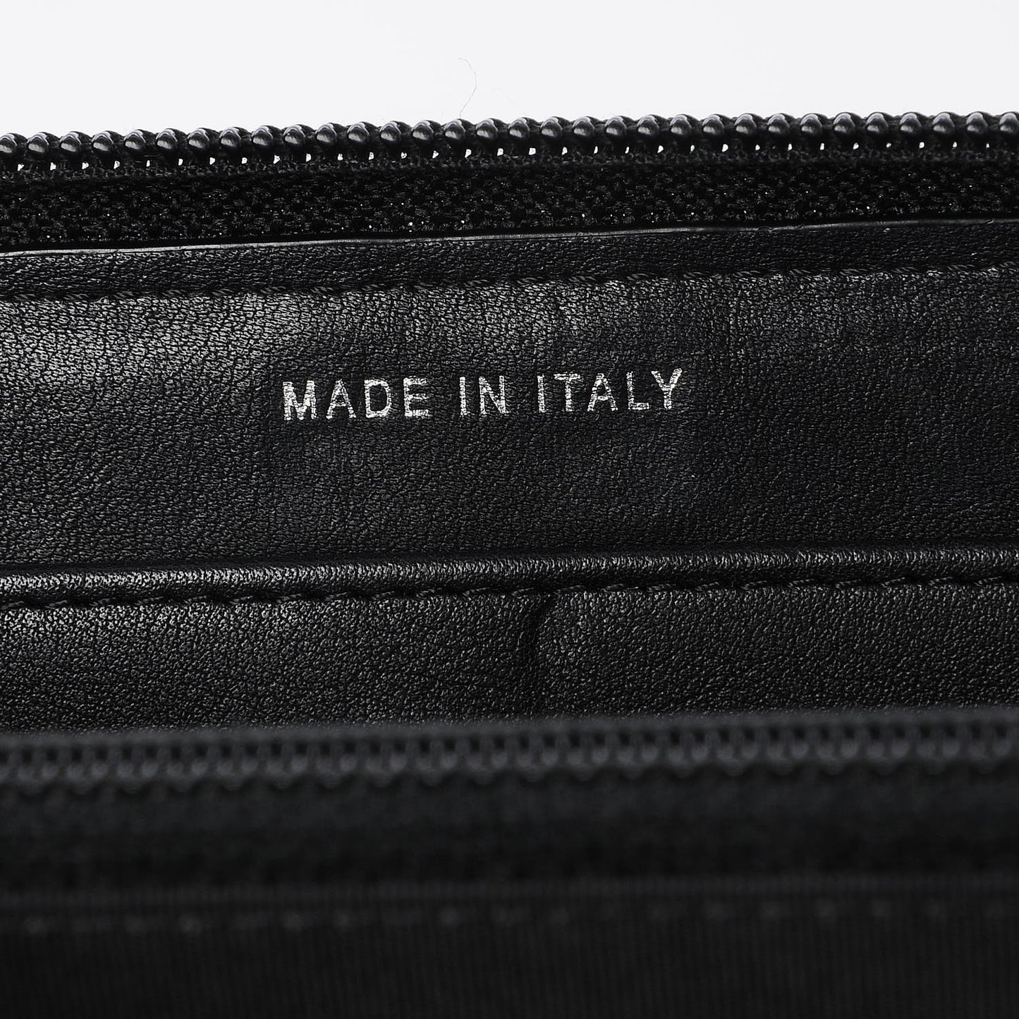 Calfskin Chevron Zip Around Boy Wallet Black