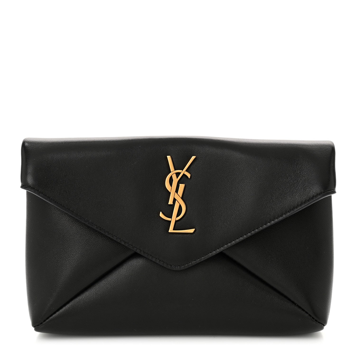 Saint Laurent Lambskin Small Cassandre Envelope Pouch Black 1 of 8