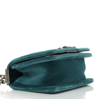 Chanel Velvet Quilted Mini Boy Flap Turquoise 4 of 13