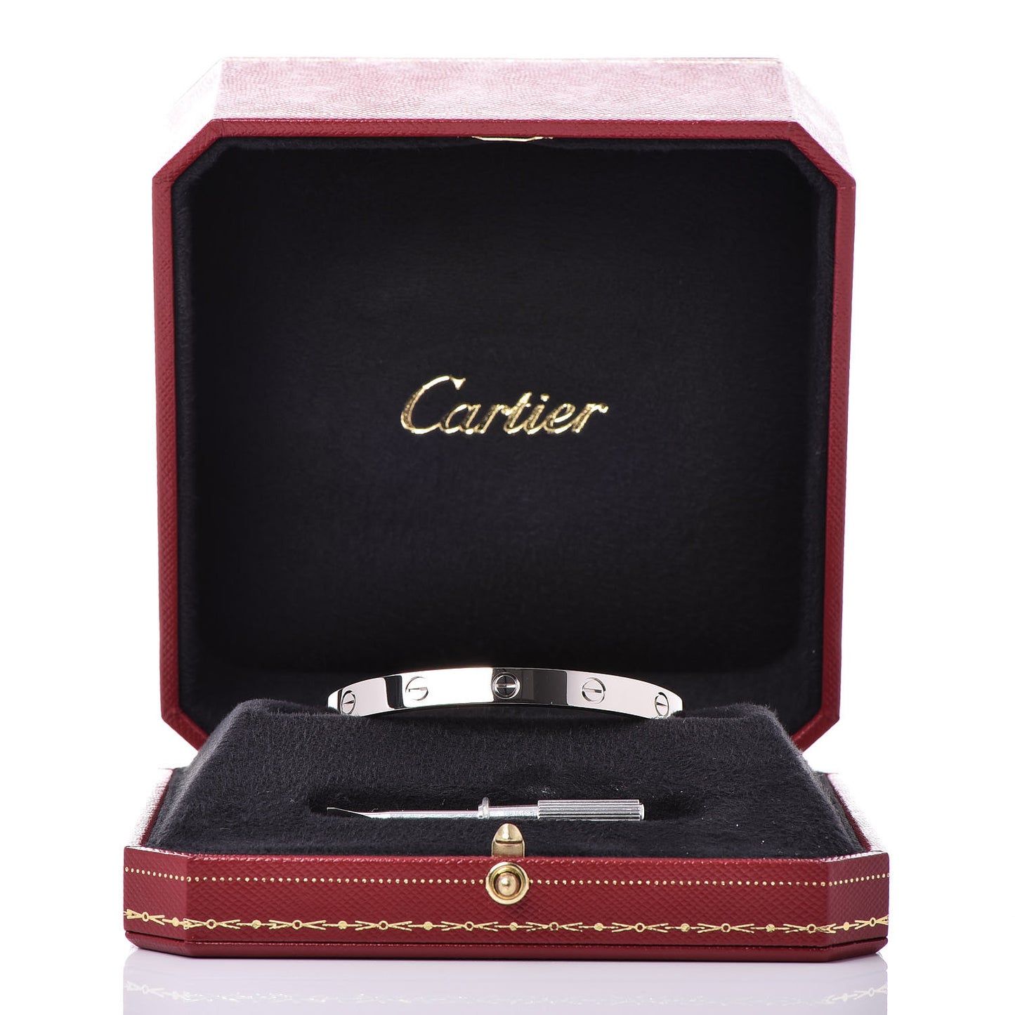 18K White Gold LOVE Bracelet 17