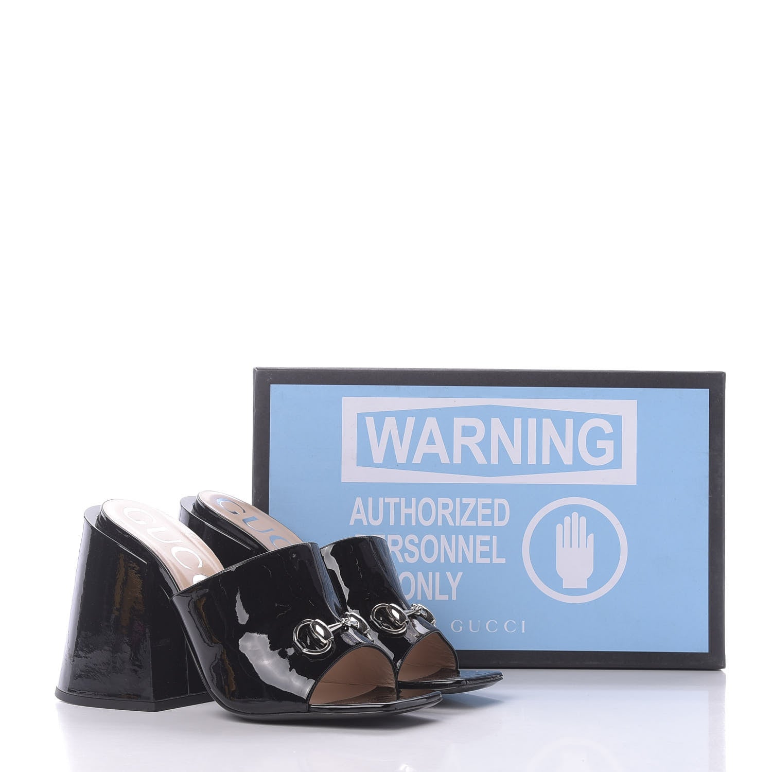 Gucci Patent Lexi Horsebit High-Heel Slide Sandals 40 Black 11 of 11