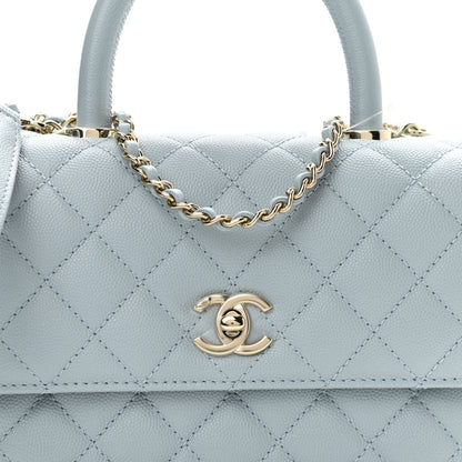Chanel Caviar Quilted Mini Coco Handle Flap Light Blue 8 of 11