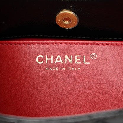 Chanel Shiny Crumpled Calfskin Quilted Small Wavy CC Hobo Black 6 of 10