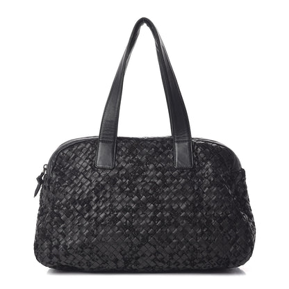 Bottega Veneta Nappa Intrecciato Velvet Embellished Top Handle Bag Black 1 of 13