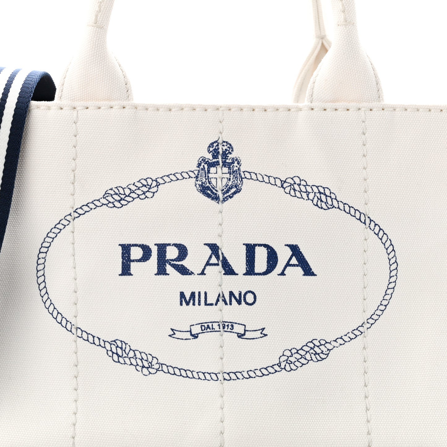 Canapa Small Logo Tote White Blue