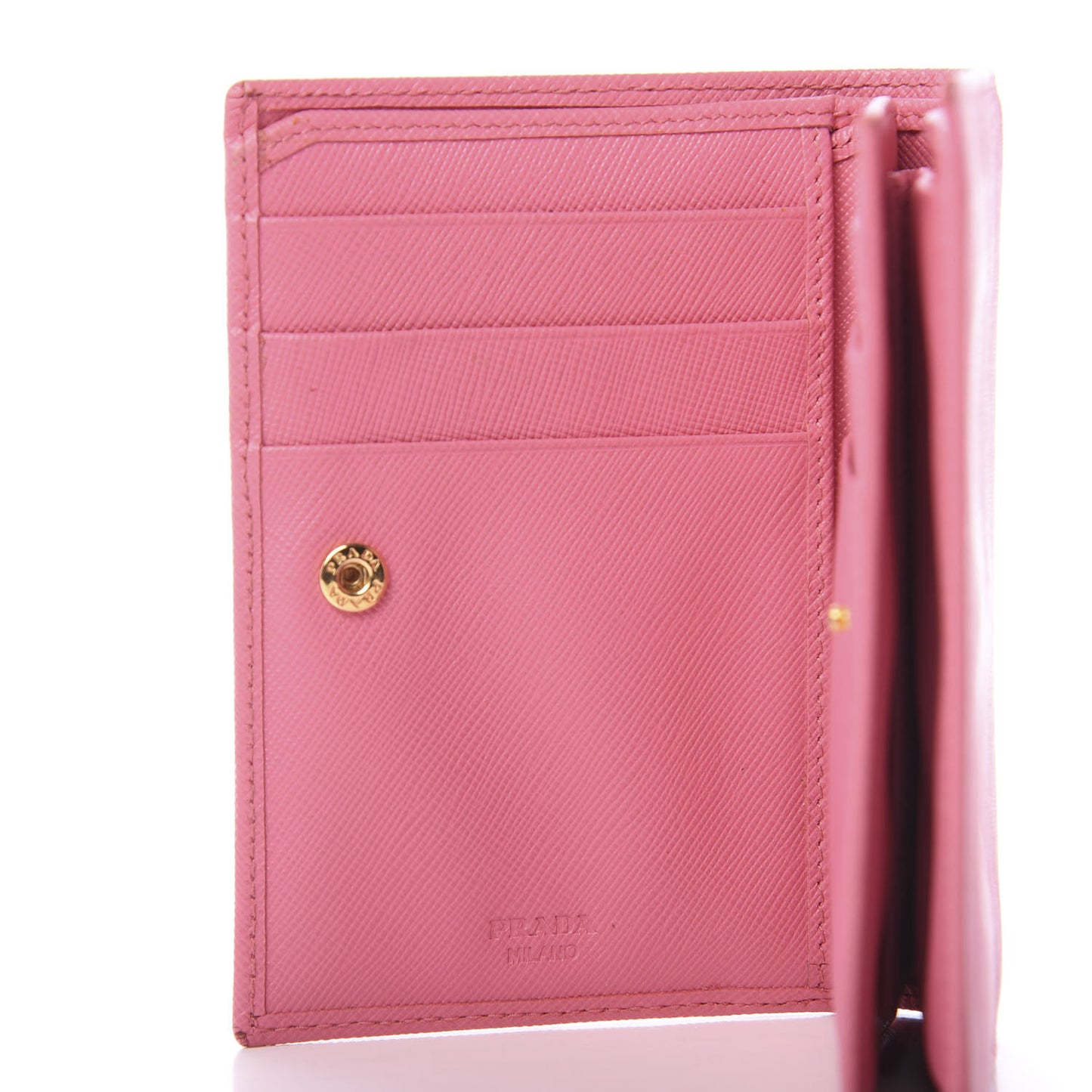 Saffiano Metal Bi-Fold Wallet Begonia