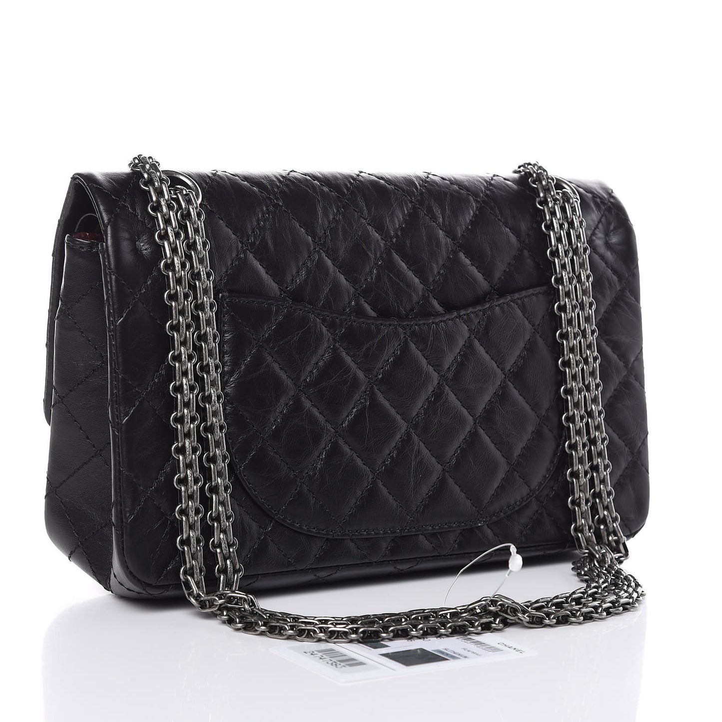 Aged Calfskin Quilted 2.55 Reissue 225 Flap Black