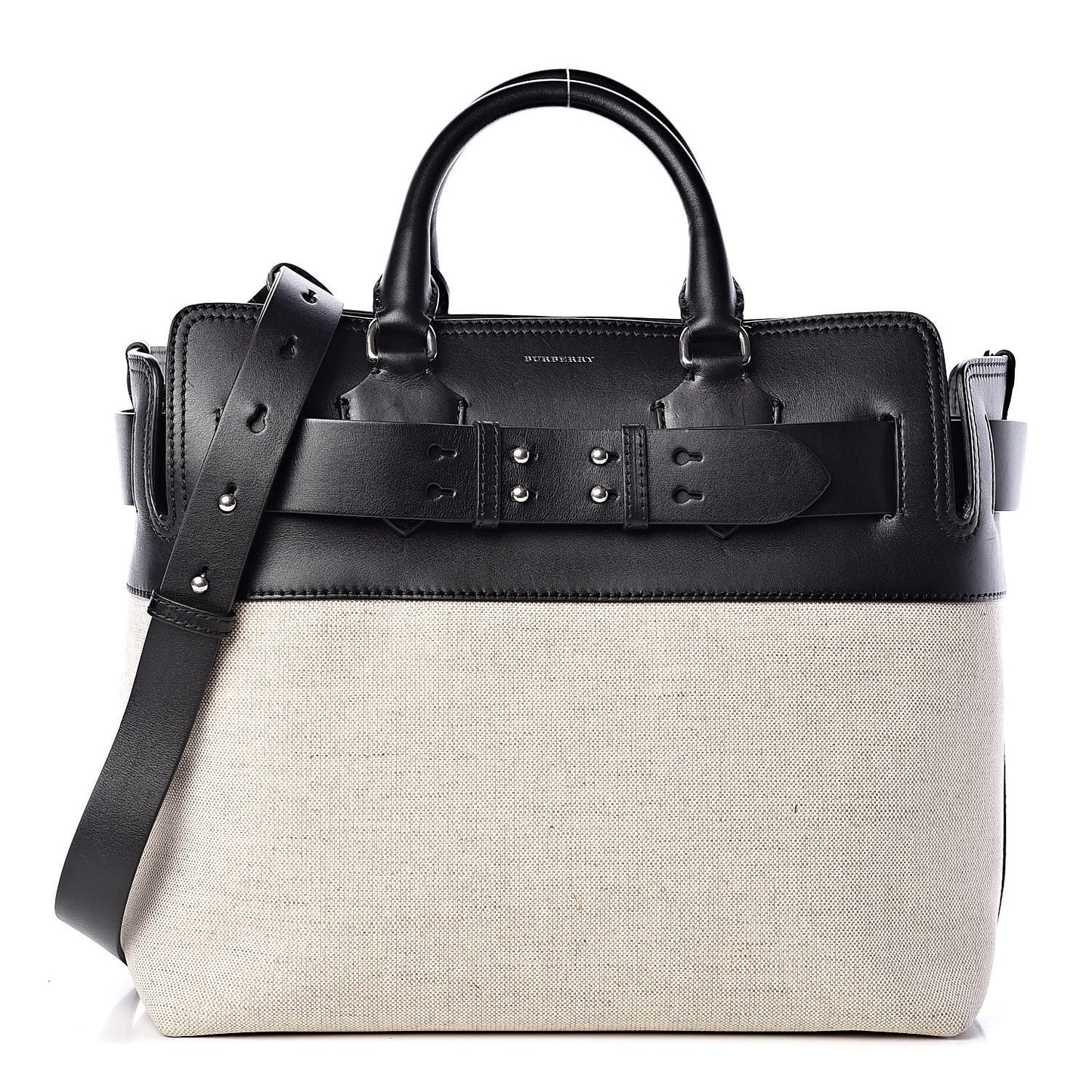 Canvas Smooth Calfskin Medium Belt Bag Black