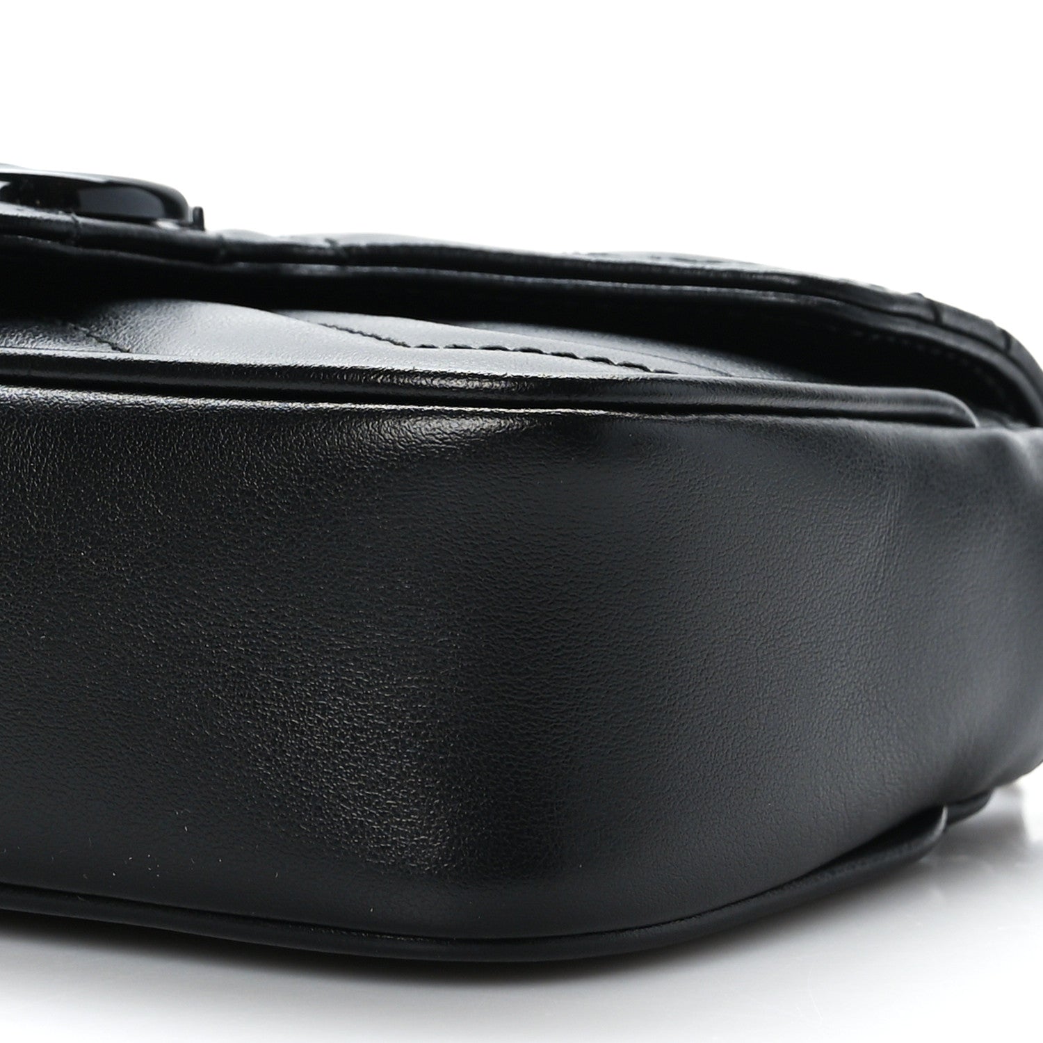 Gucci Calfskin Matelasse Monochrome GG Marmont Chain Belt Bag Black 9 of 9