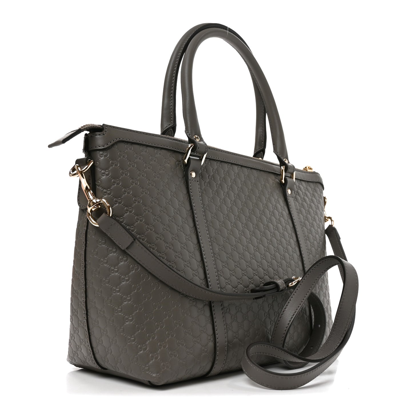 Soft Microguccissima Small Zippered Satchel Loess