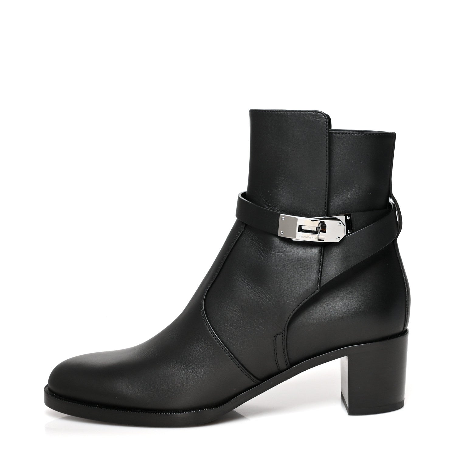 Hermes Calfskin Frenchie 50 Ankle Boots 38 Black 1 of 7
