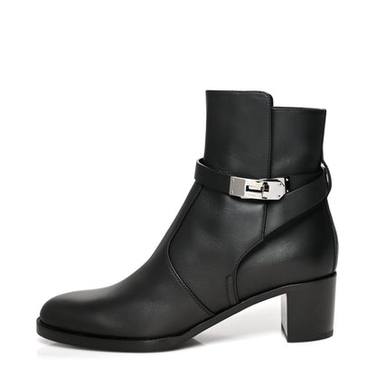 Hermes Calfskin Frenchie 50 Ankle Boots 38 Black 1 of 7