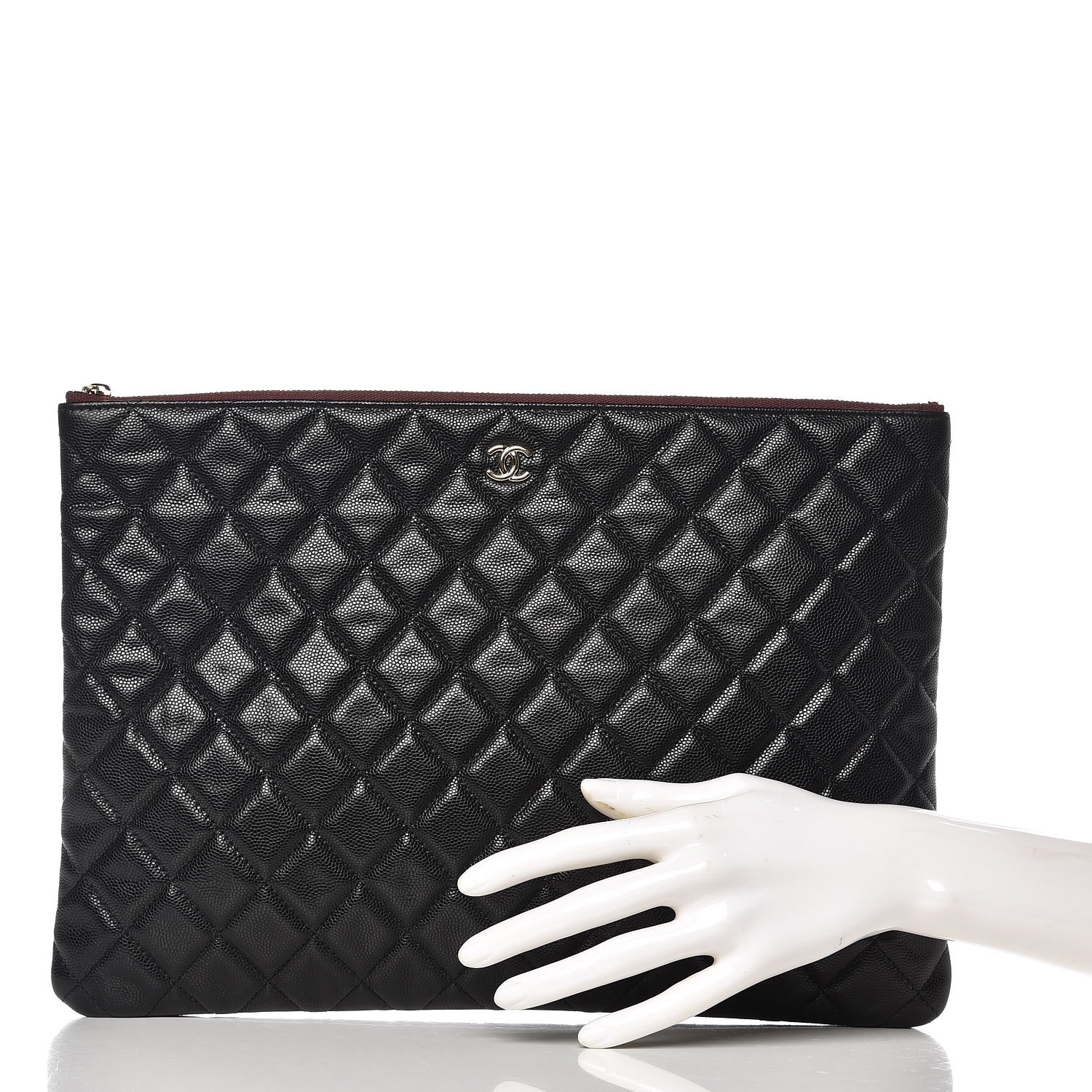 Chanel Caviar Quilted Large Cosmetic Case Black 2 of 7