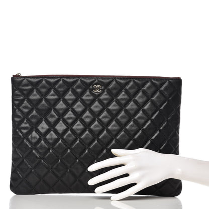 Chanel Caviar Quilted Large Cosmetic Case Black 2 of 7
