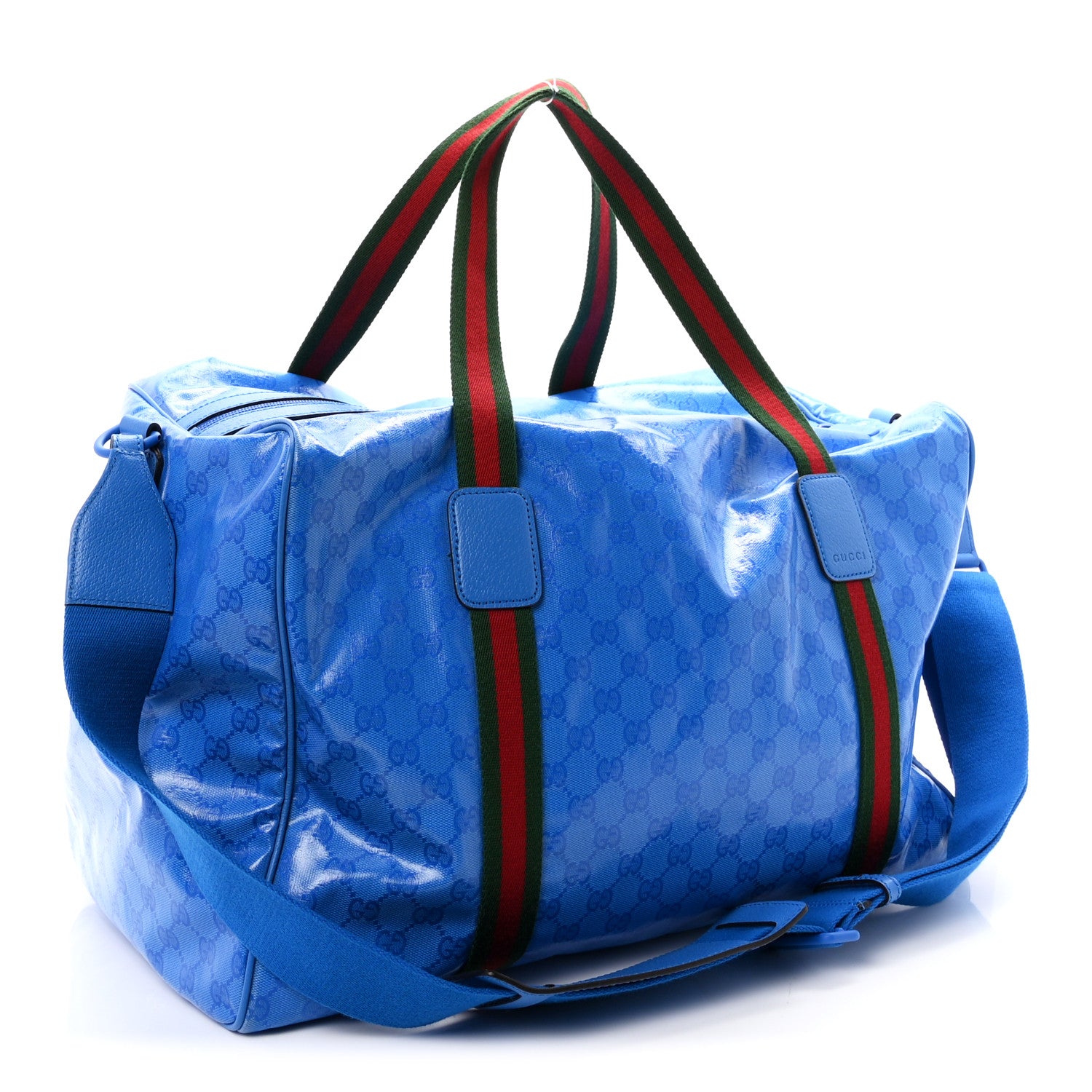 Gucci Crystal Monogram Web Medium Duffle Bag Blue 2 of 11