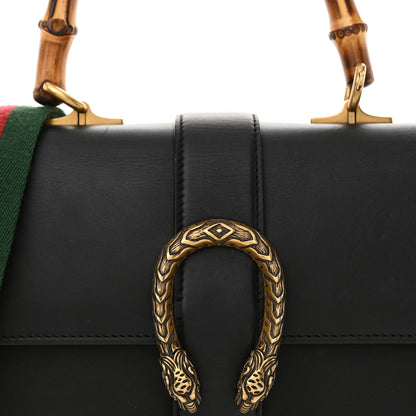 Gucci Moon Calfskin Web Medium Dionysus Bamboo Top Handle Bag Black 7 of 11